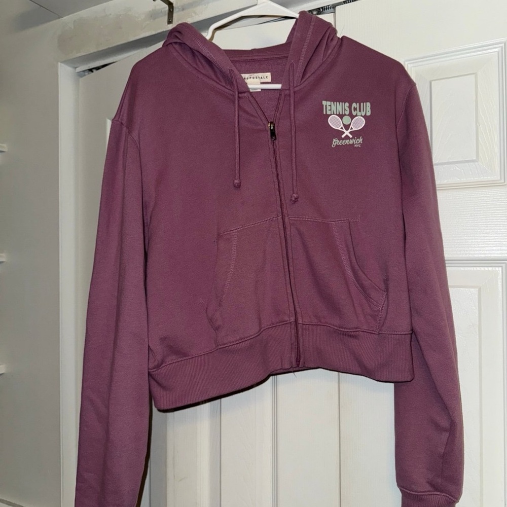Aeropostale Greenwich NYC Tennis Club Large Crop Hoodie
